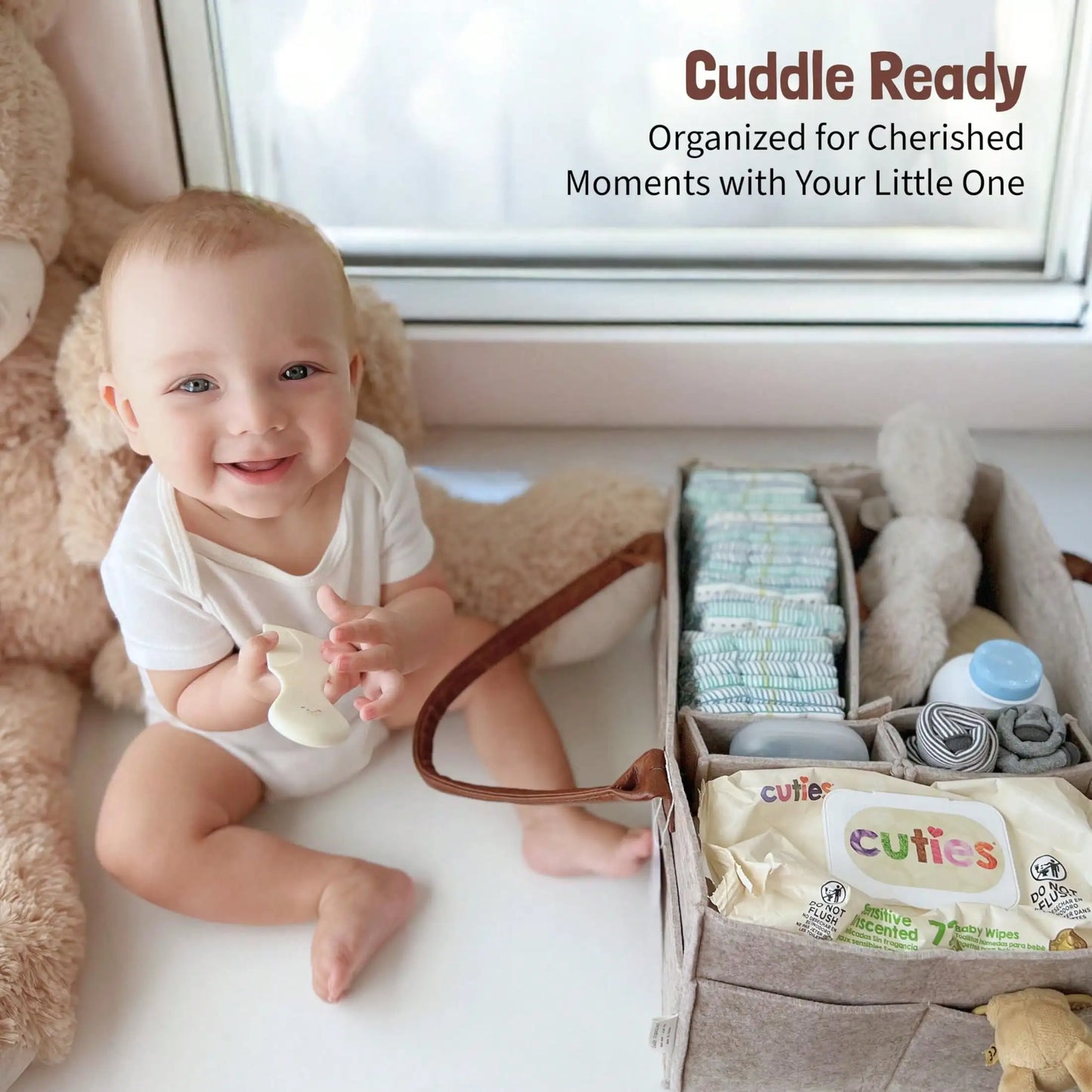 Diaper Caddy Organizer, Nursery Storage Basket For Newborn Essentials, Neutral Gift For Baby Shower, Registry Must-