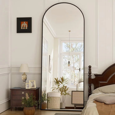 21x64 inch Arched Full Length Mirror-Aluminum Alloy Frame High Definition-Full Body Mirror for Bedroom or Living Room