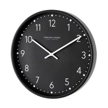 Modern Indoor Analog Wall Clock Quartz Movement Elegant Black Design Simple Arabic Numbers Easy to Hang Home Office Decor 15.5