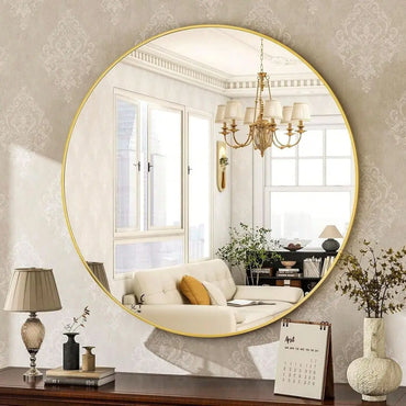Wall Mirror 20 24 30 Inch Gold Finish For Bathroom Vanity, Bedroom, Entryway Elegant Modern Decor Accent