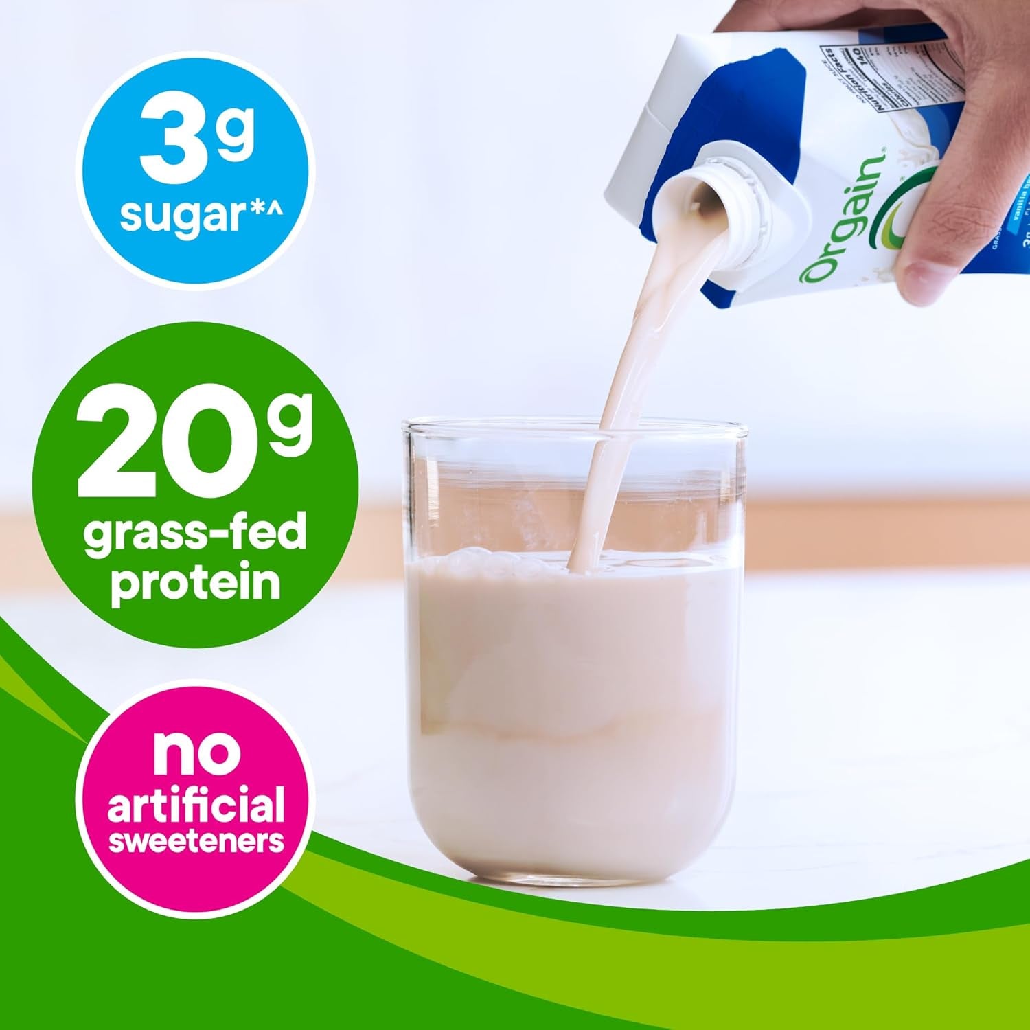 Clean Protein Shake, Grass Fed Dairy, Vanilla Bean - 20G Whey High Protein, Kosher, Ready to Drink, Low Net Carbs, Gluten Free, No Soy Ingredients, 11 Fl Oz (Pack of 12)
