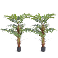 SucceBuy Artificial Palm Tree 4/5/6 FT Tall Faux Plant Secure PE Material & Anti-Tip Tilt Protection Low-Maintenance Plant