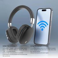 B36 Over-Ear Headphones, Bluetooth 5.3, ANC, 8H Playtime, HD Mic, Foldable. For Mobile, PC, Gaming.