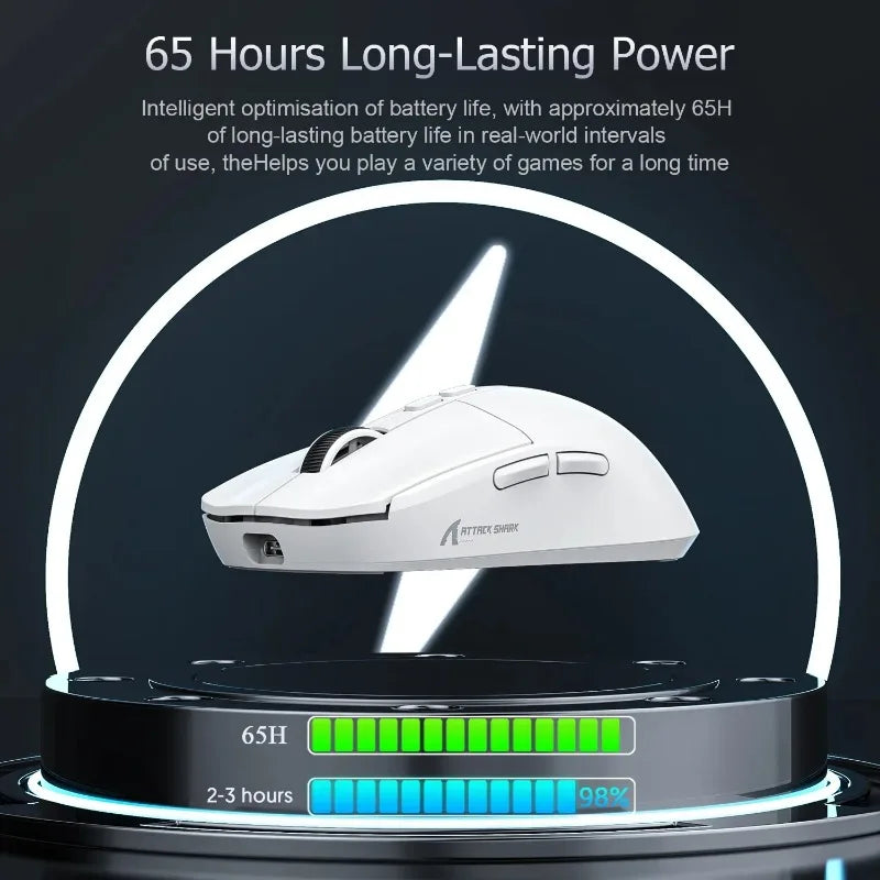 Attack Shark X11 Wireless Bluetooth Triple Mode Mouse Touch Screen Magnetic Charging Dock Ultra Light Macro Gaming Mouse