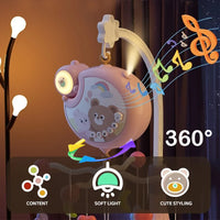 360° Musical Baby Crib Mobile Rotating Night Light Bed Bell Toy Four Speed Timming Hanging Infant Newborn Rattle Bedside Gift