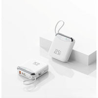 22.5W Super Fast Charging Power Bank with Built-in Cable 20000mAh Portable Ultra-Thin and Mini