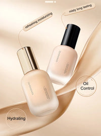 UODO Hydrating Oil-Control Foundation Liquid Long-Lasting Matte Finish Lightweight Formula For Oily&Combination Skin Base Makeup