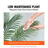 SucceBuy Artificial Palm Tree 4/5/6 FT Tall Faux Plant Secure PE Material & Anti-Tip Tilt Protection Low-Maintenance Plant