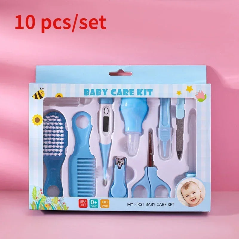 8/10/13pcs Newborn Baby Kids Nail Hair Health Care Thermometer Grooming Brush Kit Care Baby Essentials Newborn Material Safety