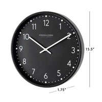 Modern Indoor Analog Wall Clock Quartz Movement Elegant Black Design Simple Arabic Numbers Easy to Hang Home Office Decor 15.5