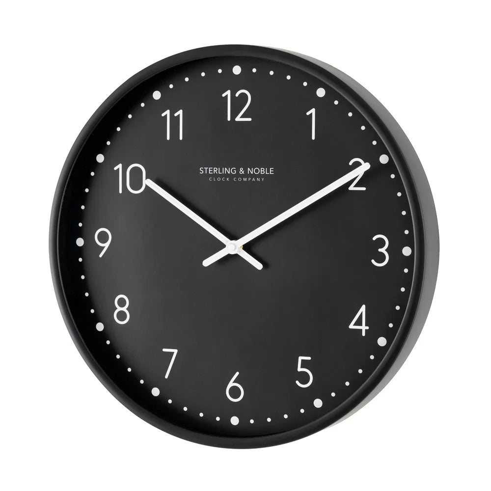 Modern Indoor Analog Wall Clock Quartz Movement Elegant Black Design Simple Arabic Numbers Easy to Hang Home Office Decor 15.5