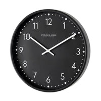Modern Indoor Analog Wall Clock Quartz Movement Elegant Black Design Simple Arabic Numbers Easy to Hang Home Office Decor 15.5