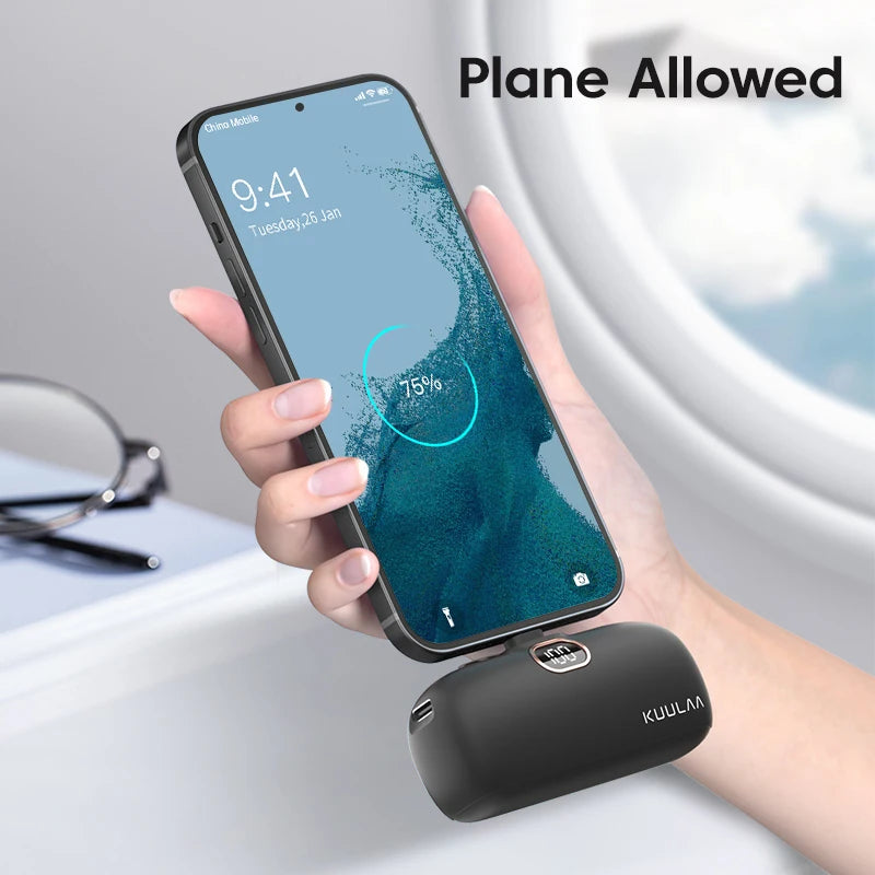 KUULAA Power Bank 5000mAh Portable Charger 20W, for iPhone 16 Plus/15 Pro Max, Samsung S23 Series, Huawei, iPad Pro/Air, AirPods