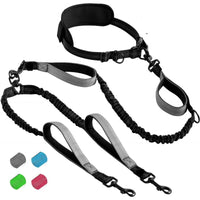 Multifunctional Double Ended Dog Traction Rope, Adjustable Hand Free Leash for Pet Fitness Running