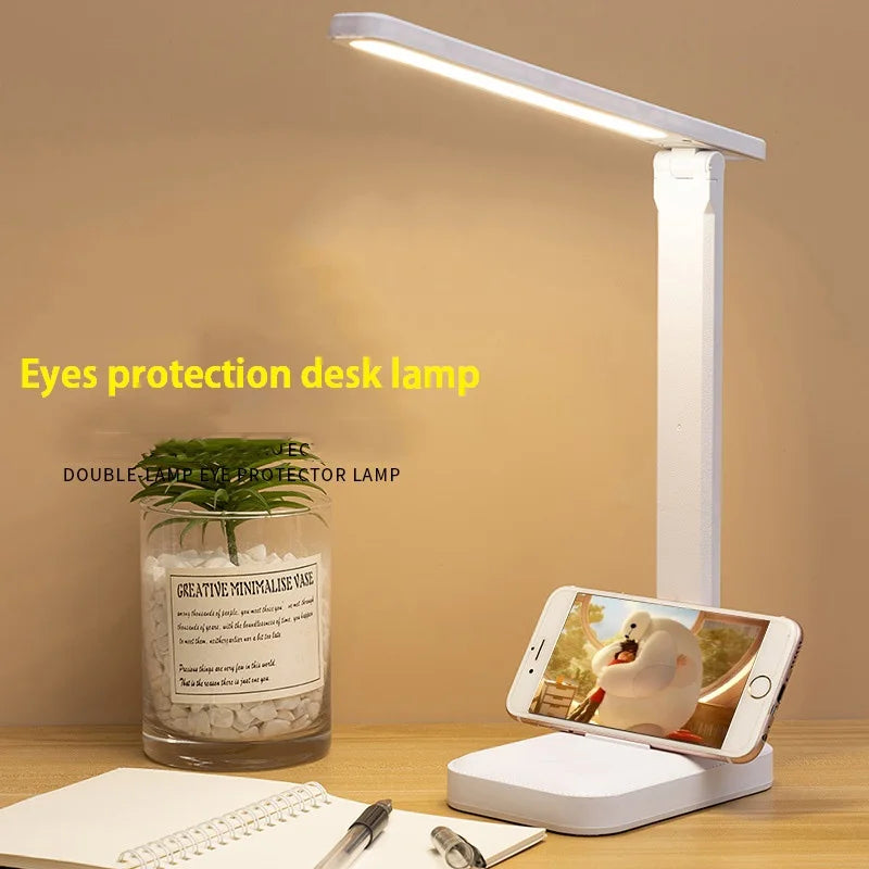 1PC Folding table lamp eye protection touch dimmable LED lamp student dormitory bedroom reading USB Plug In table lamp