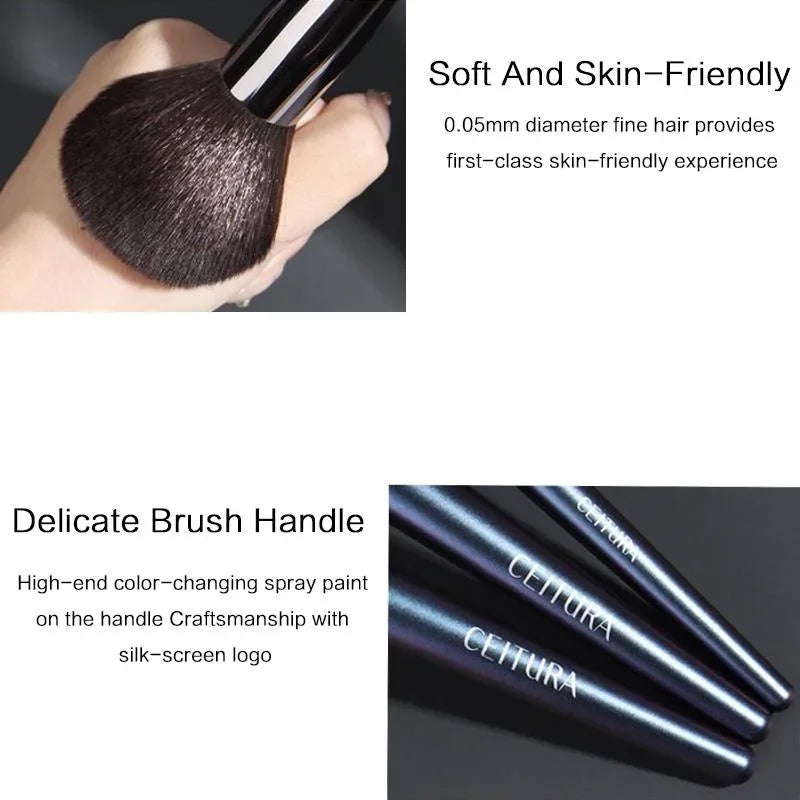 8PCS Professional Makeup Brush Set Eyeshadow Loose Powder Gray Squirrel Hair Gift Box Storage Bag Beauty Tools