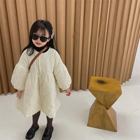 Children's Coats Autumn and Winter Coat with Floral Embroidery Puffed Sleeves Girls Coat Baby Girl Winter Clothes