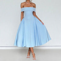 【New style】2026 spring new women's clothing - wish European and American dress fashionable off-the-shoulder sexy style pure col
