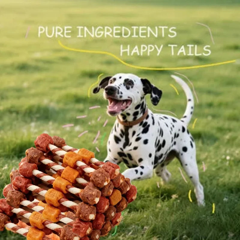3-Flavor BBQ Skewers Dog Chew Treats 200g– Teeth Cleaning,Best Chews for Training Small & Large Dogs