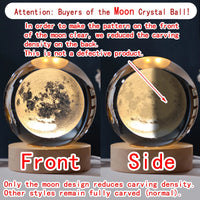 Unique 3D Crystal Ball Night Light Led Lamp Bedside Table Glowing Galaxy Lamp Saturn Planets Moon Children Birthday Gift Toy 5cm