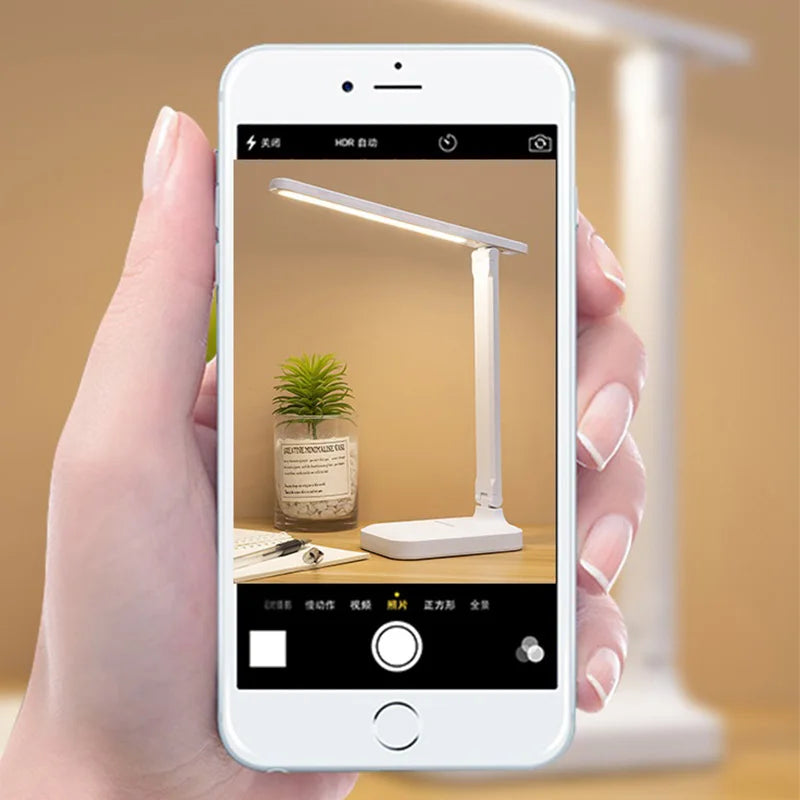 1PC Folding table lamp eye protection touch dimmable LED lamp student dormitory bedroom reading USB Plug In table lamp