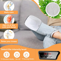 Knee Massage Device Electric Knee Massager Adjustable Temperature Vibration Cordless Knee Massager with LED Screen White