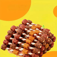 3-Flavor BBQ Skewers Dog Chew Treats 200g– Teeth Cleaning,Best Chews for Training Small & Large Dogs