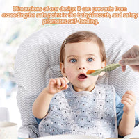 4pcs Silicone Baby Food Spoon, Training Spoon for Babies Over 6 Months Old, Easy-to-grip Tableware, Christmas Gift