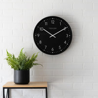 Modern Indoor Analog Wall Clock Quartz Movement Elegant Black Design Simple Arabic Numbers Easy to Hang Home Office Decor 15.5