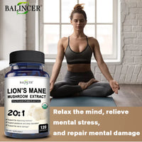 Lion's Mane Mushroom Extract Supplement for Mood and Sleep Health, Non-GMO, Gluten-free