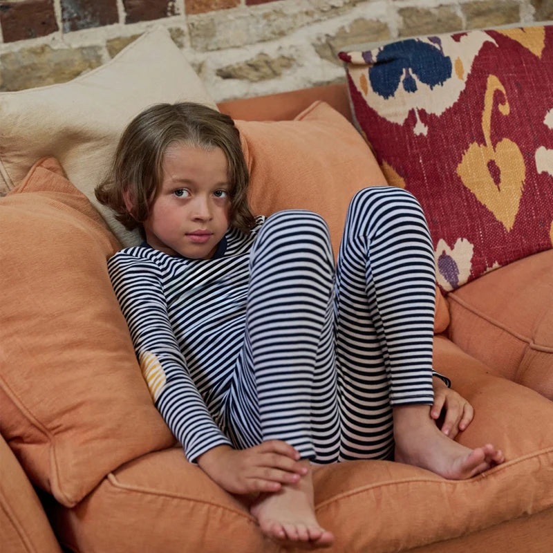AS 2025 new autumn kids clothes set cotton striped pjs teen girl baby family clothes