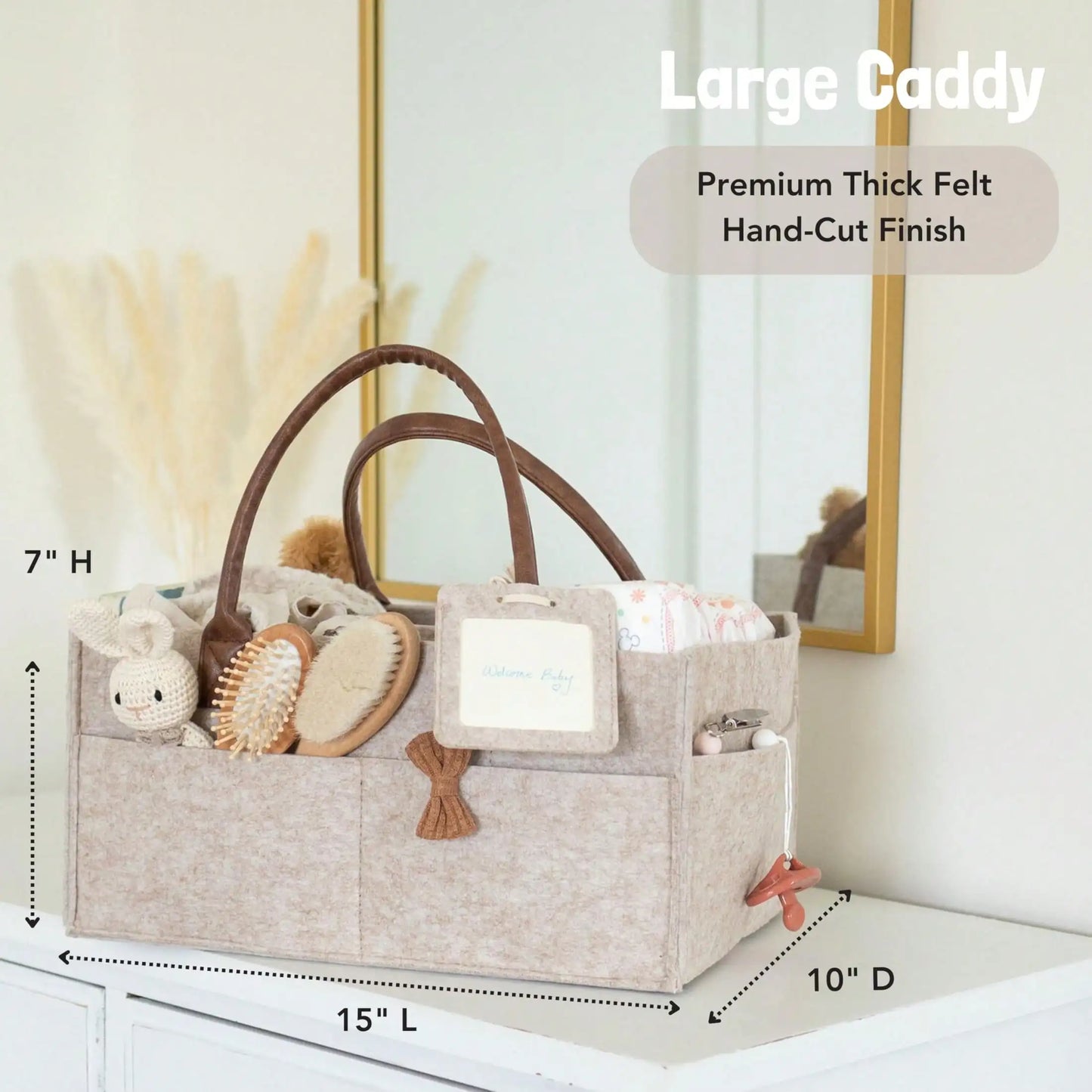 Diaper Caddy Organizer, Nursery Storage Basket For Newborn Essentials, Neutral Gift For Baby Shower, Registry Must-