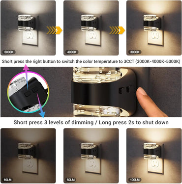 LED Bubble Night Light Plug-in Wall, 2 Pack with Dimmable Brightness & Dusk to Dawn Sensor for Bathroom Hallway Bedroom