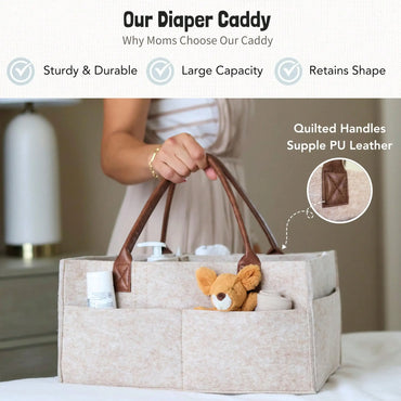 Diaper Caddy Organizer, Nursery Storage Basket For Newborn Essentials, Neutral Gift For Baby Shower, Registry Must-