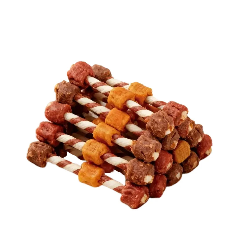 3-Flavor BBQ Skewers Dog Chew Treats 200g– Teeth Cleaning,Best Chews for Training Small & Large Dogs
