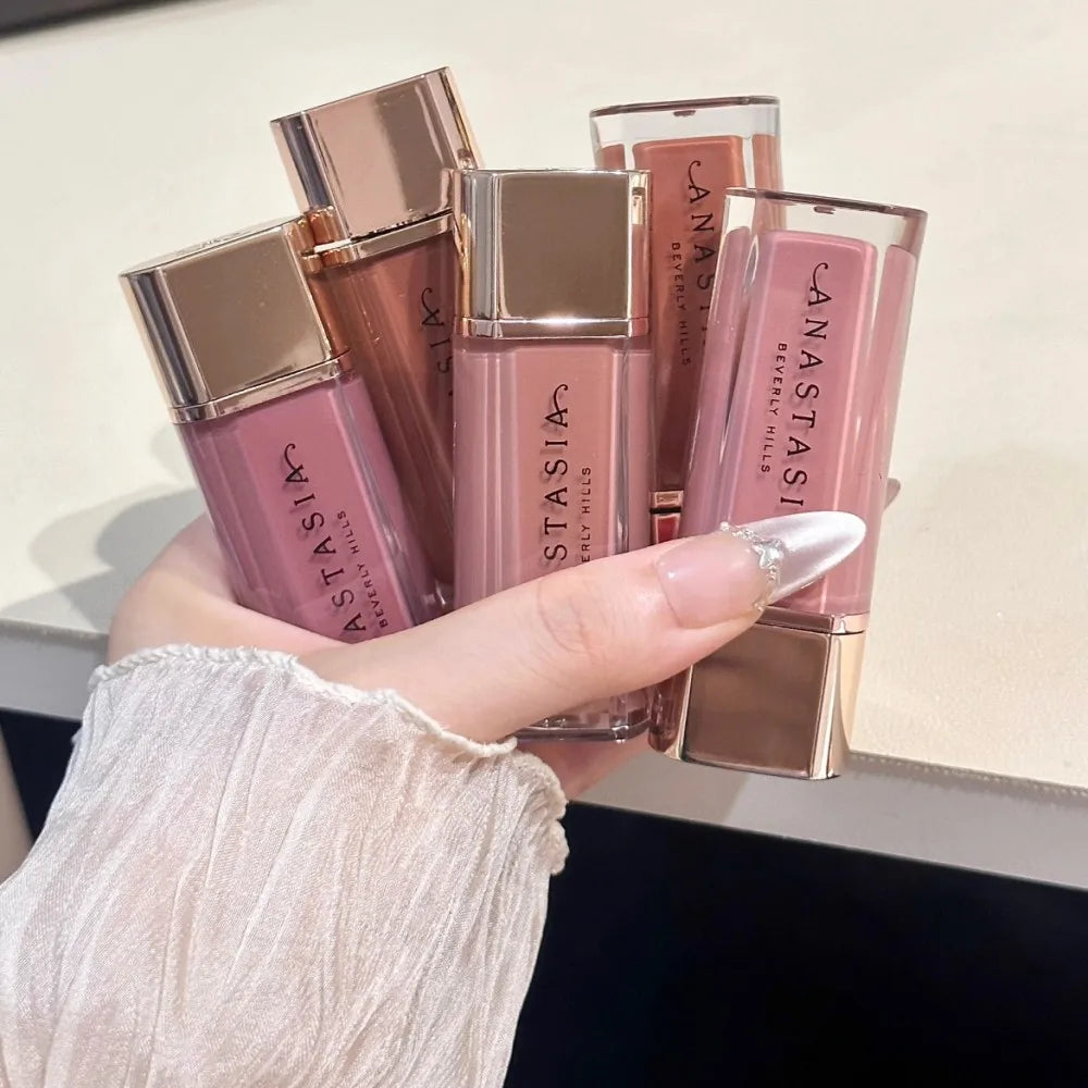 Matte Peachy Nude Lip Glaze Non Stick Cup Waterproof Long Lasting Hydrating 4 Colors Lipstick Korean Beauty Makeup Cosmetics