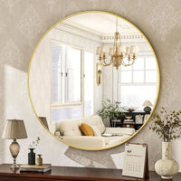 Wall Mirror 20 24 30 Inch Gold Finish For Bathroom Vanity, Bedroom, Entryway Elegant Modern Decor Accent