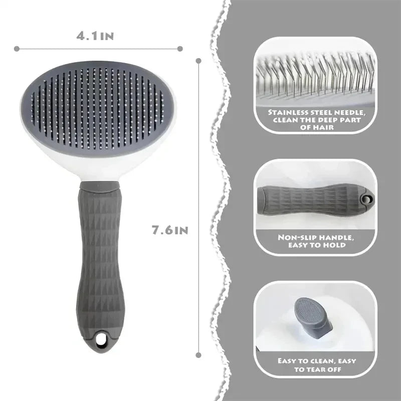 Self Cleaning Pet Dog Brush Cat Comb, Pet Hair Remover Brush for Dogs Cats Grooming Tools, Dematting Comb Pet Accessories