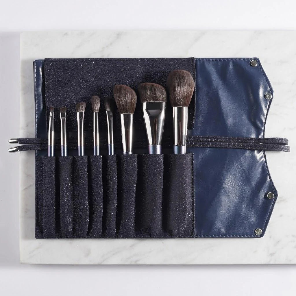 8PCS Professional Makeup Brush Set Eyeshadow Loose Powder Gray Squirrel Hair Gift Box Storage Bag Beauty Tools
