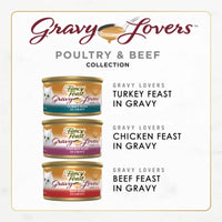 Purina Gravy Lovers Wet Cat Food 3 oz Cans 24 Pack Flavorful Chicken Beef in Gravy High Moisture Soft Texture for Cats