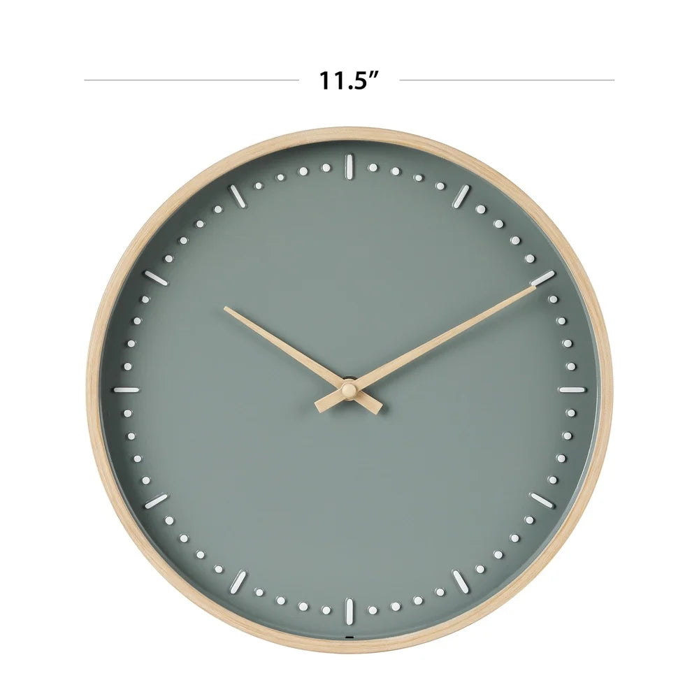 Quartz Indoor Wall Clock 11.5 Inch Modern Minimalist Design Easy to Hang Decorative Timepiece Home Office