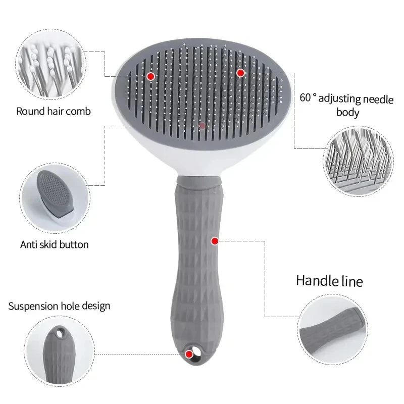 Self Cleaning Pet Dog Brush Cat Comb, Pet Hair Remover Brush for Dogs Cats Grooming Tools, Dematting Comb Pet Accessories