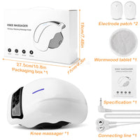 Knee Massage Device Electric Knee Massager Adjustable Temperature Vibration Cordless Knee Massager with LED Screen White