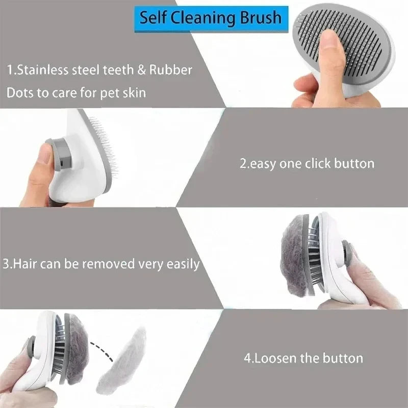 Self Cleaning Pet Dog Brush Cat Comb, Pet Hair Remover Brush for Dogs Cats Grooming Tools, Dematting Comb Pet Accessories