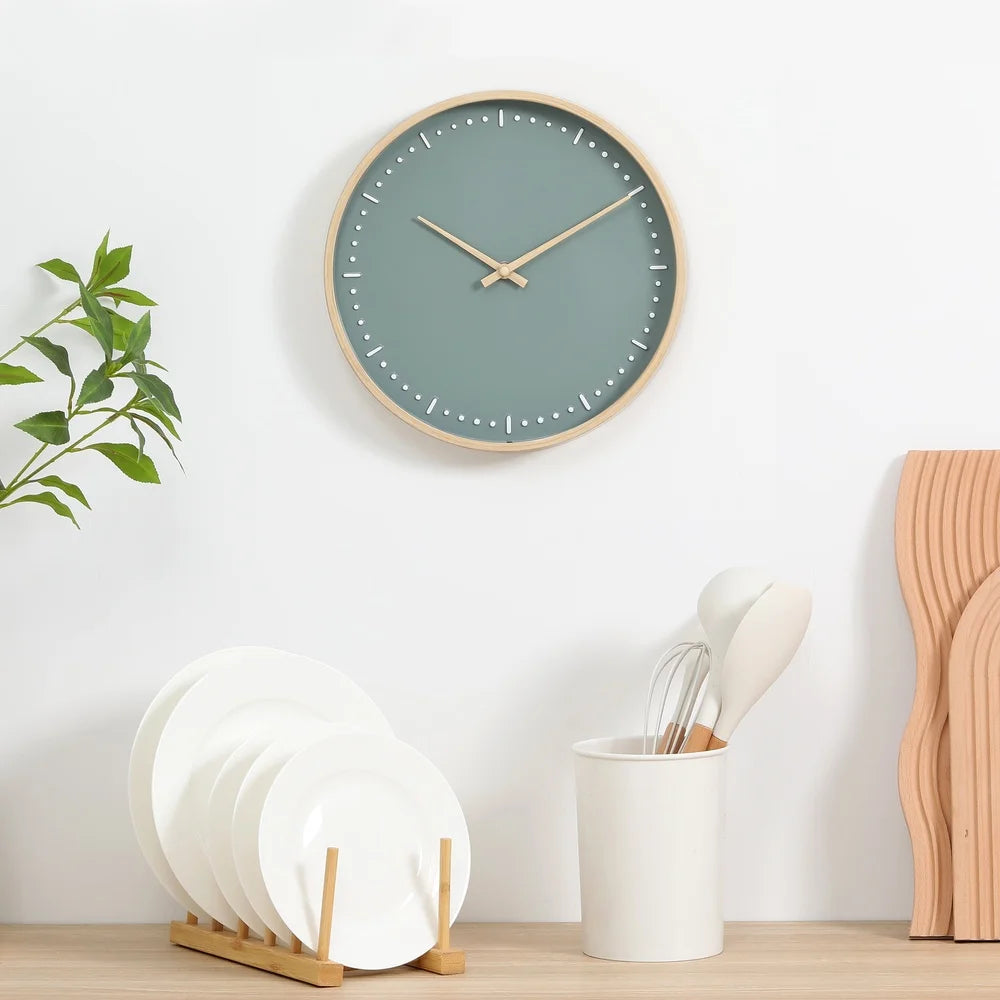 Quartz Indoor Wall Clock 11.5 Inch Modern Minimalist Design Easy to Hang Decorative Timepiece Home Office