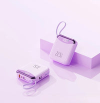 22.5W Super Fast Charging Power Bank with Built-in Cable 20000mAh Portable Ultra-Thin and Mini