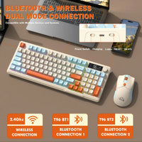 Freewolf T96 Gaming Wireless Keyboard and Mouse Supports dual-mode Bluetooth connectivity Compatible with PC and Mac devices