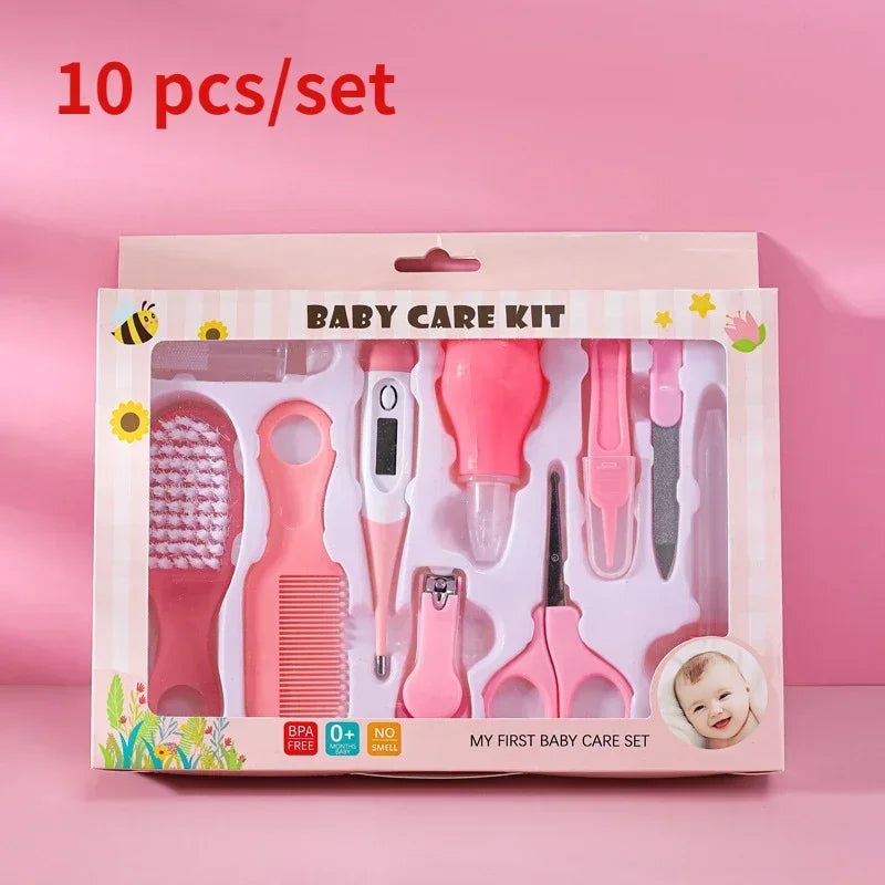 8/10/13pcs Newborn Baby Kids Nail Hair Health Care Thermometer Grooming Brush Kit Care Baby Essentials Newborn Material Safety
