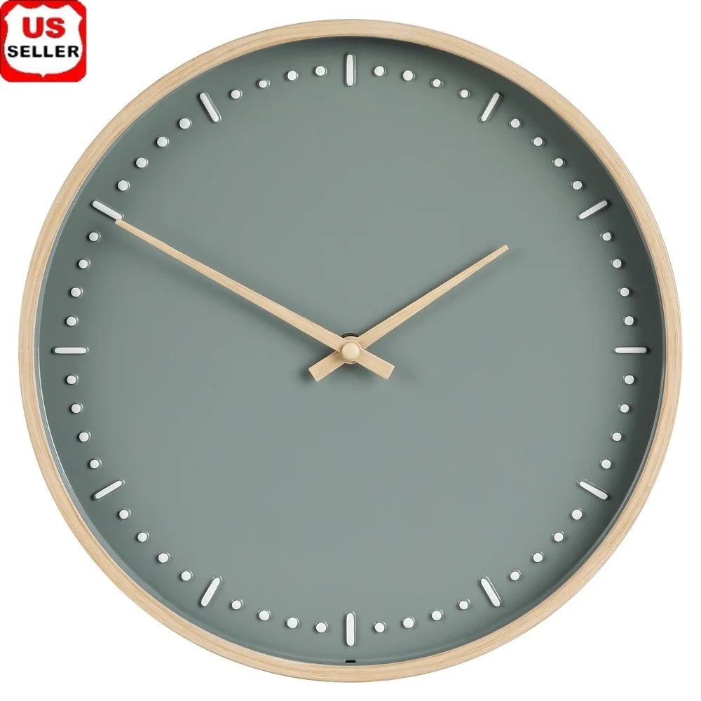 Quartz Indoor Wall Clock 11.5 Inch Modern Minimalist Design Easy to Hang Decorative Timepiece Home Office