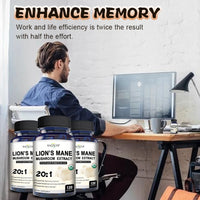 Lion's Mane Mushroom Extract Supplement for Mood and Sleep Health, Non-GMO, Gluten-free